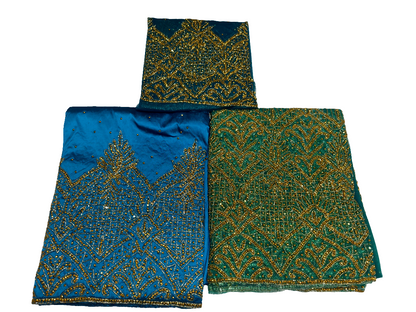 Heavily Beaded Designer George Wrapper set