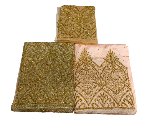 Heavily Beaded Designer George Wrapper set