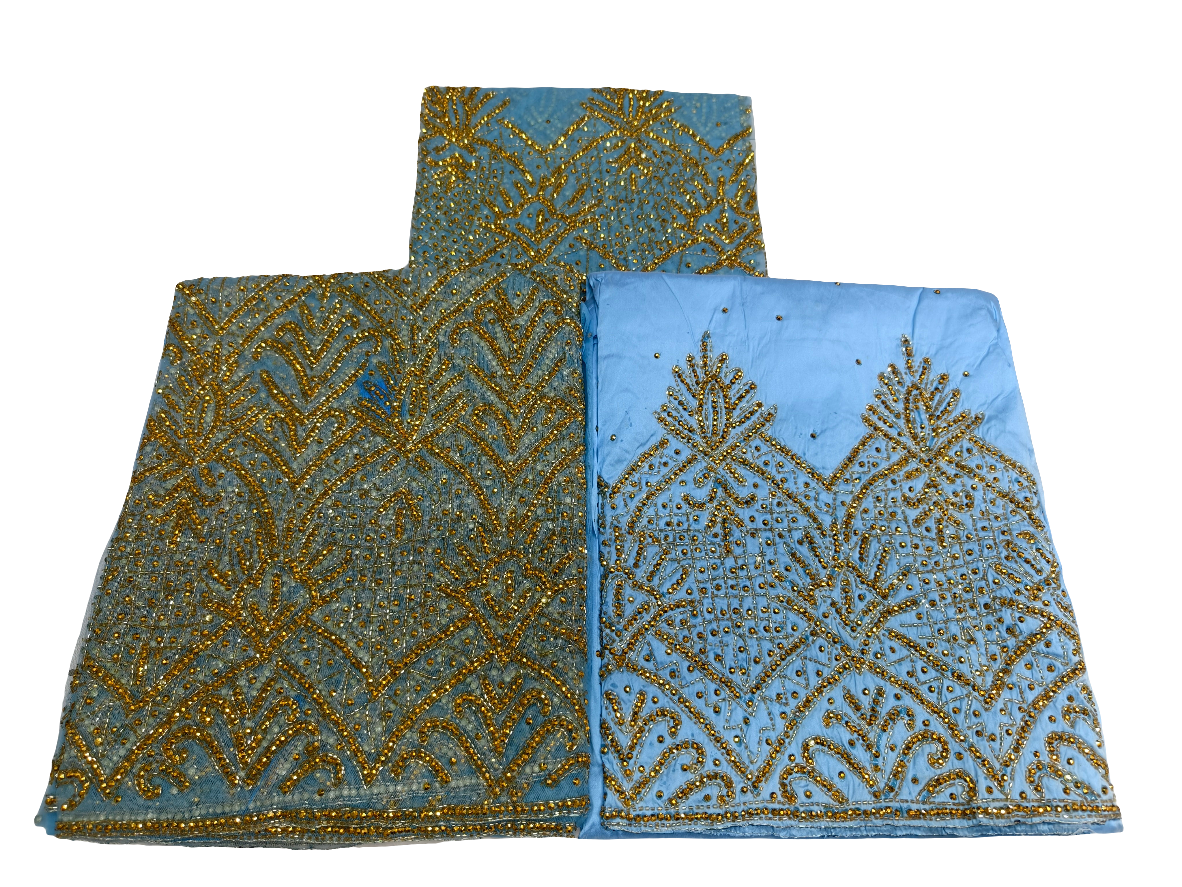 Heavily Beaded Designer George Wrapper set