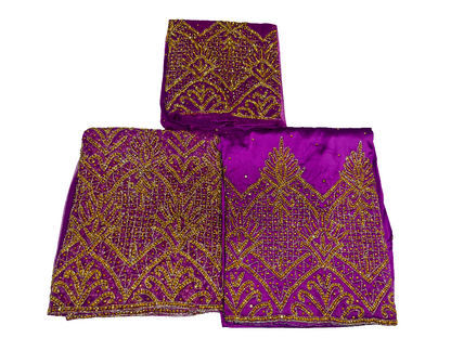 Heavily Beaded Designer George Wrapper set