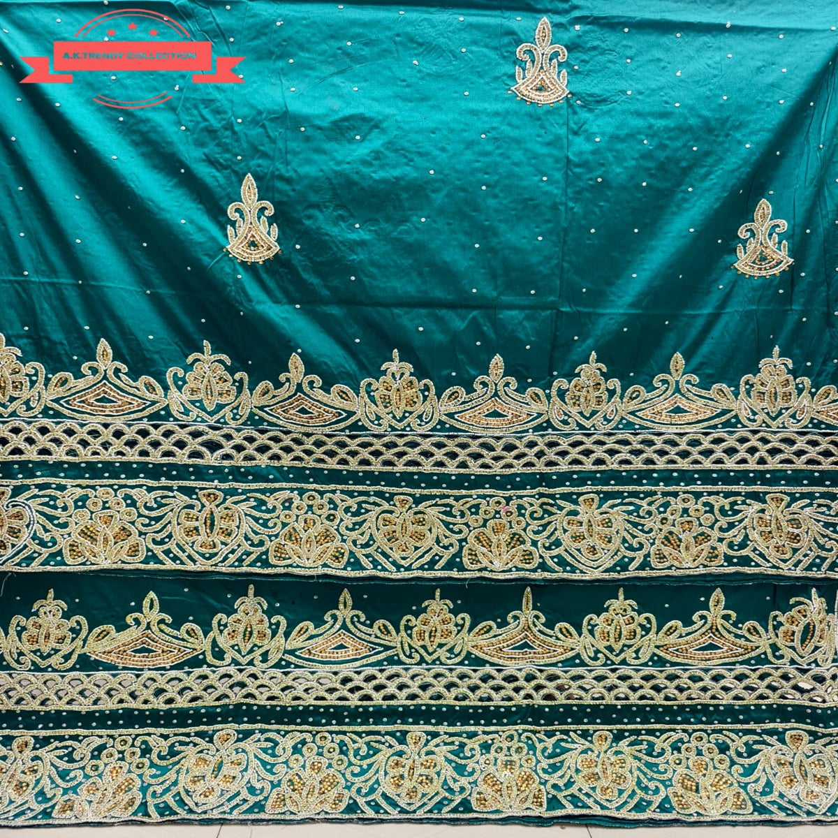 Heavily Beaded George Wrapper Fabric