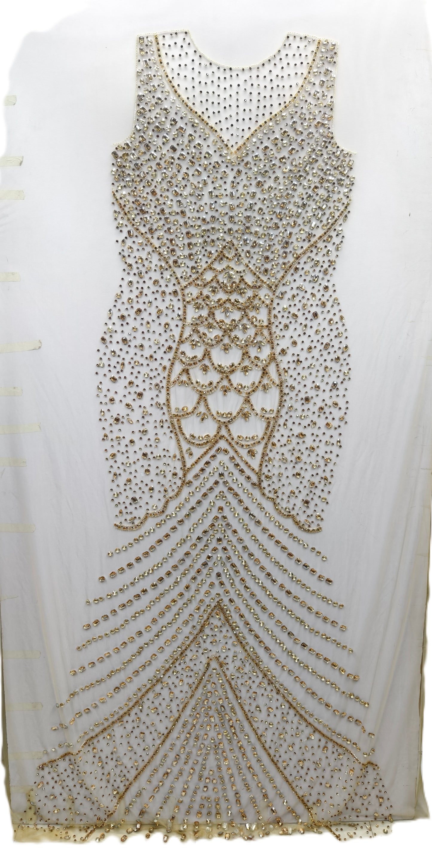 High Quality Designer Back Front Panel Dress Evening Gown Fabric