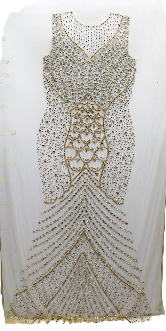 High Quality Designer Back Front Panel Dress Evening Gown Fabric