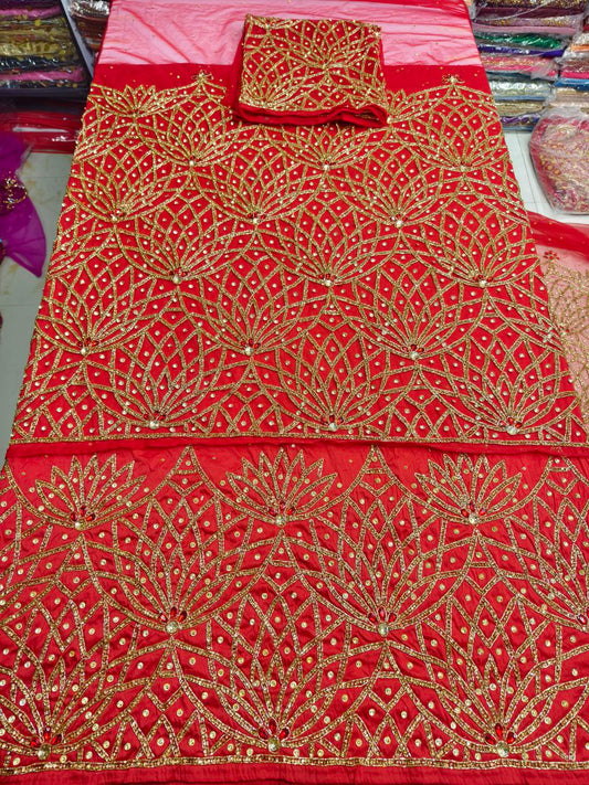 Heavily Beaded George Fabric