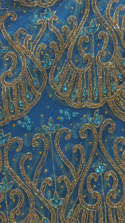 Heavily Beaded Designer Crystal Work George Wrapper