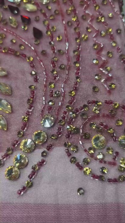 High Quality Designer Rhinestone Lace Fabric