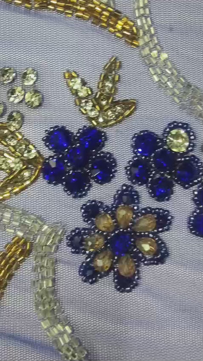 Heavily Designer Net Lace Fabric