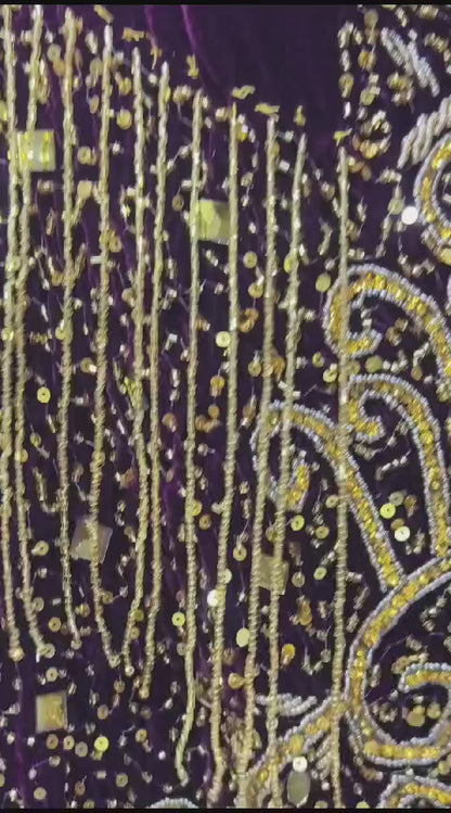 Heavily Beaded Designer George Wrapper Set