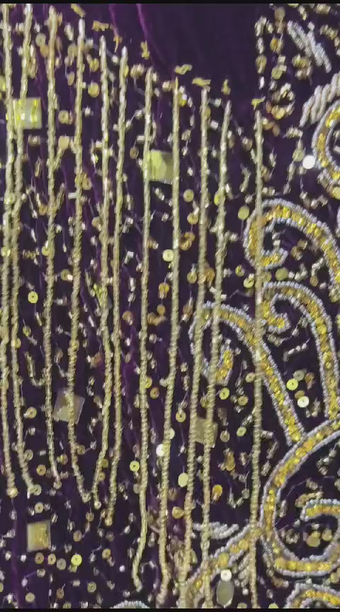 Heavily Beaded Designer George Wrapper Set