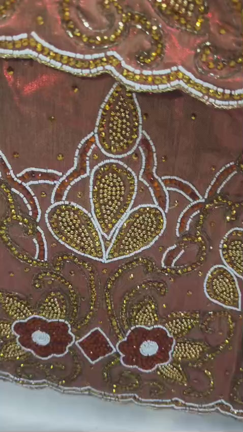 Heavily Beaded Matallic George Wrapper Set