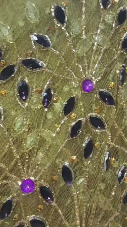 Heavily Beaded Designer George Wrapper Set