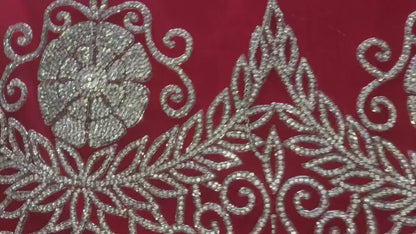 High Quality Designer Rhinestone Lace Fabric