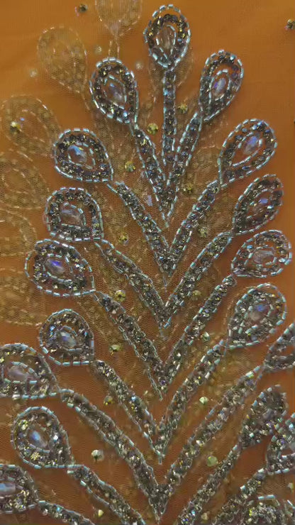 Crystal Work Luxury George Wrapper Fabric