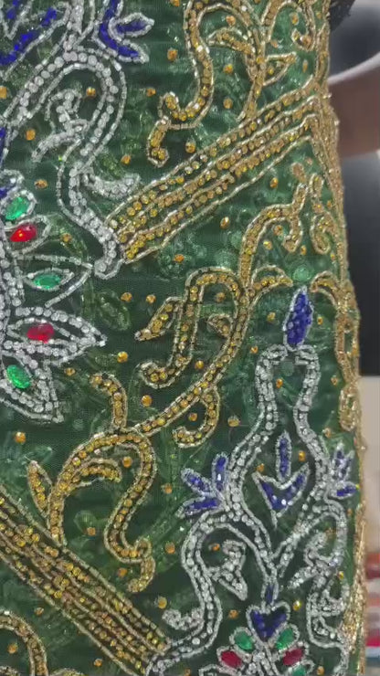 Heavily Beaded Designer George Wrapper Set
