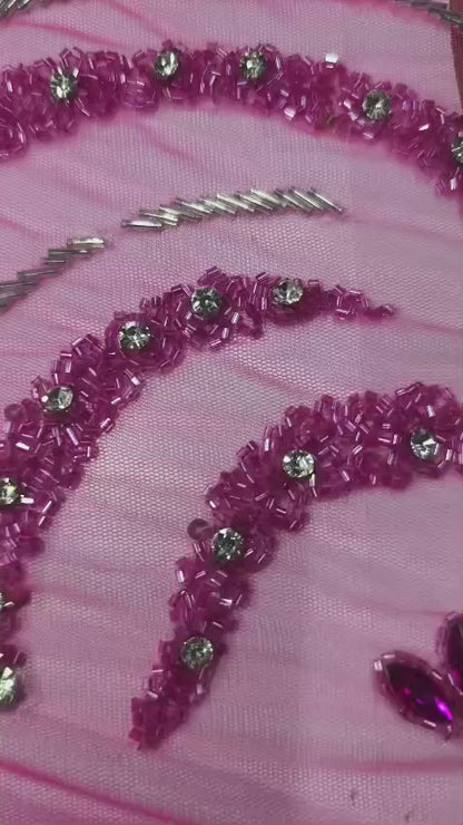 Heavily Designer Net Lace Fabric