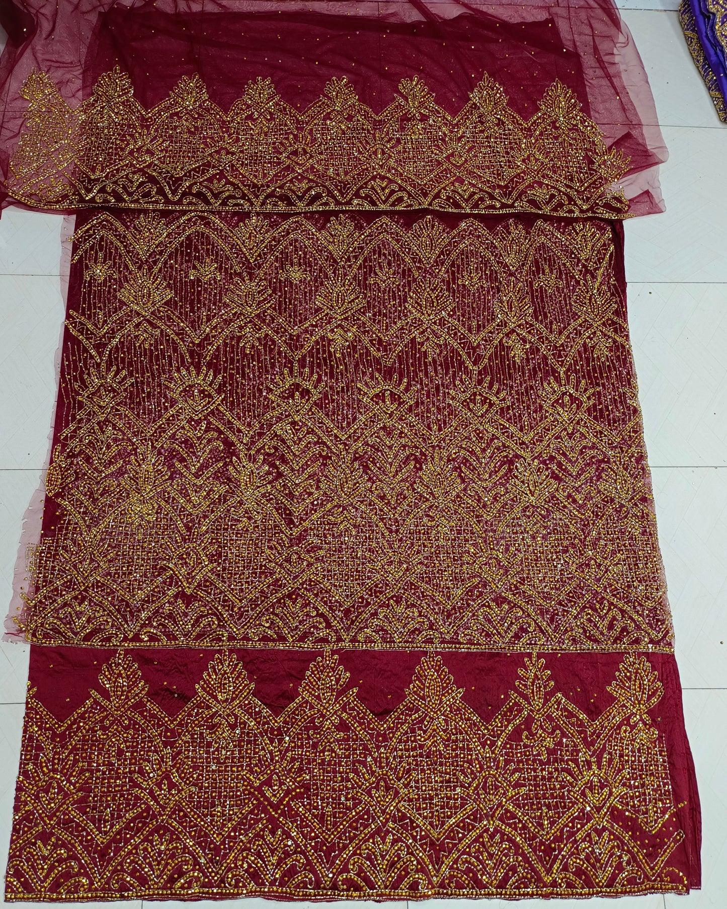 Heavily Beaded Designer George Wrapper set