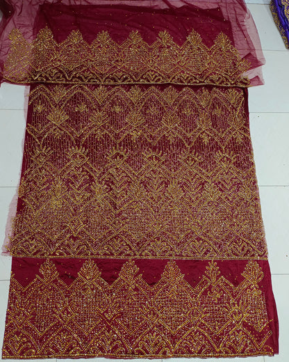 Heavily Beaded Designer George Wrapper set