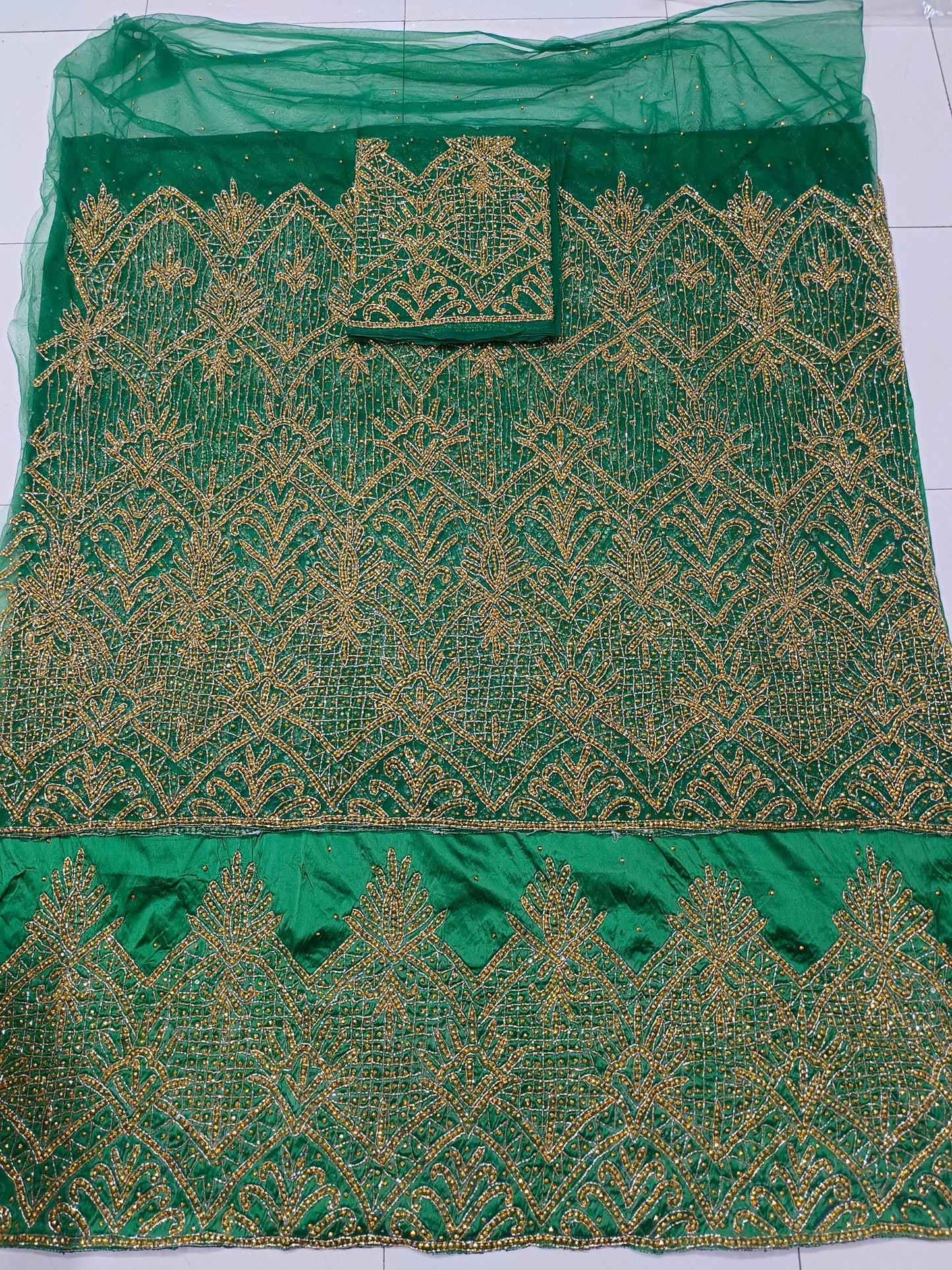 Heavily Beaded Designer George Wrapper set