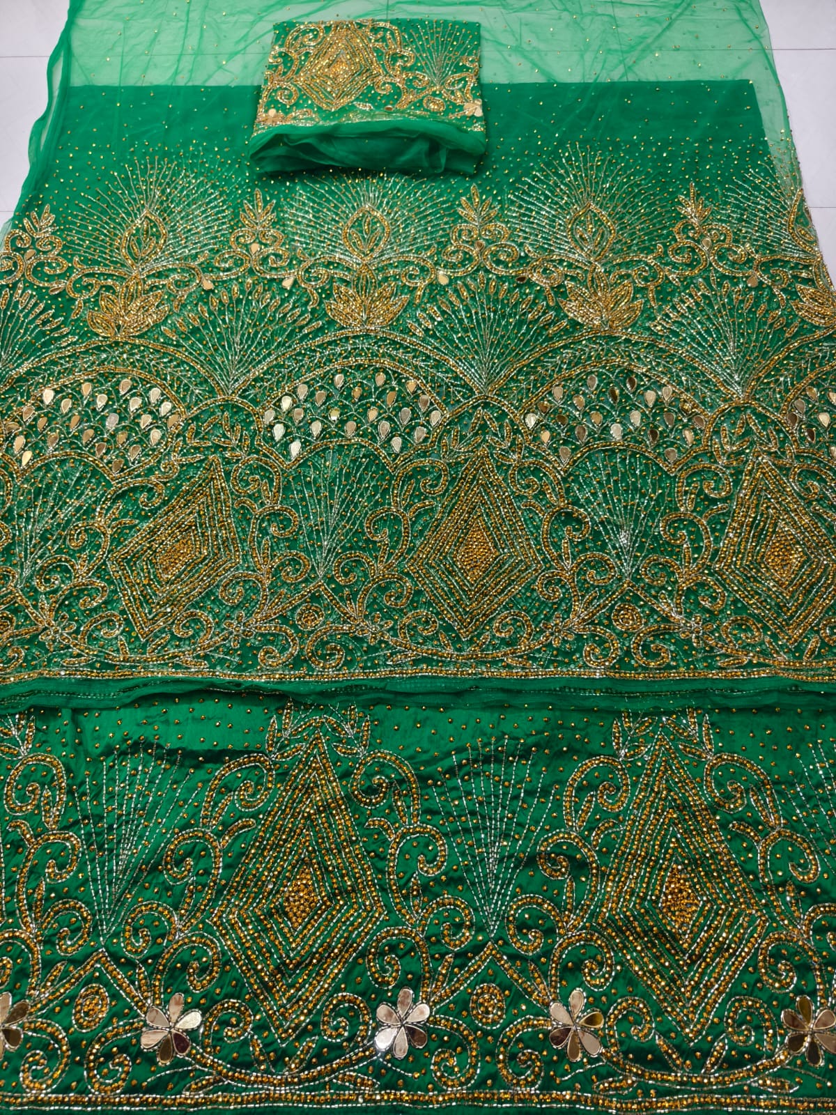 Heavily Beaded designer george wrapper set