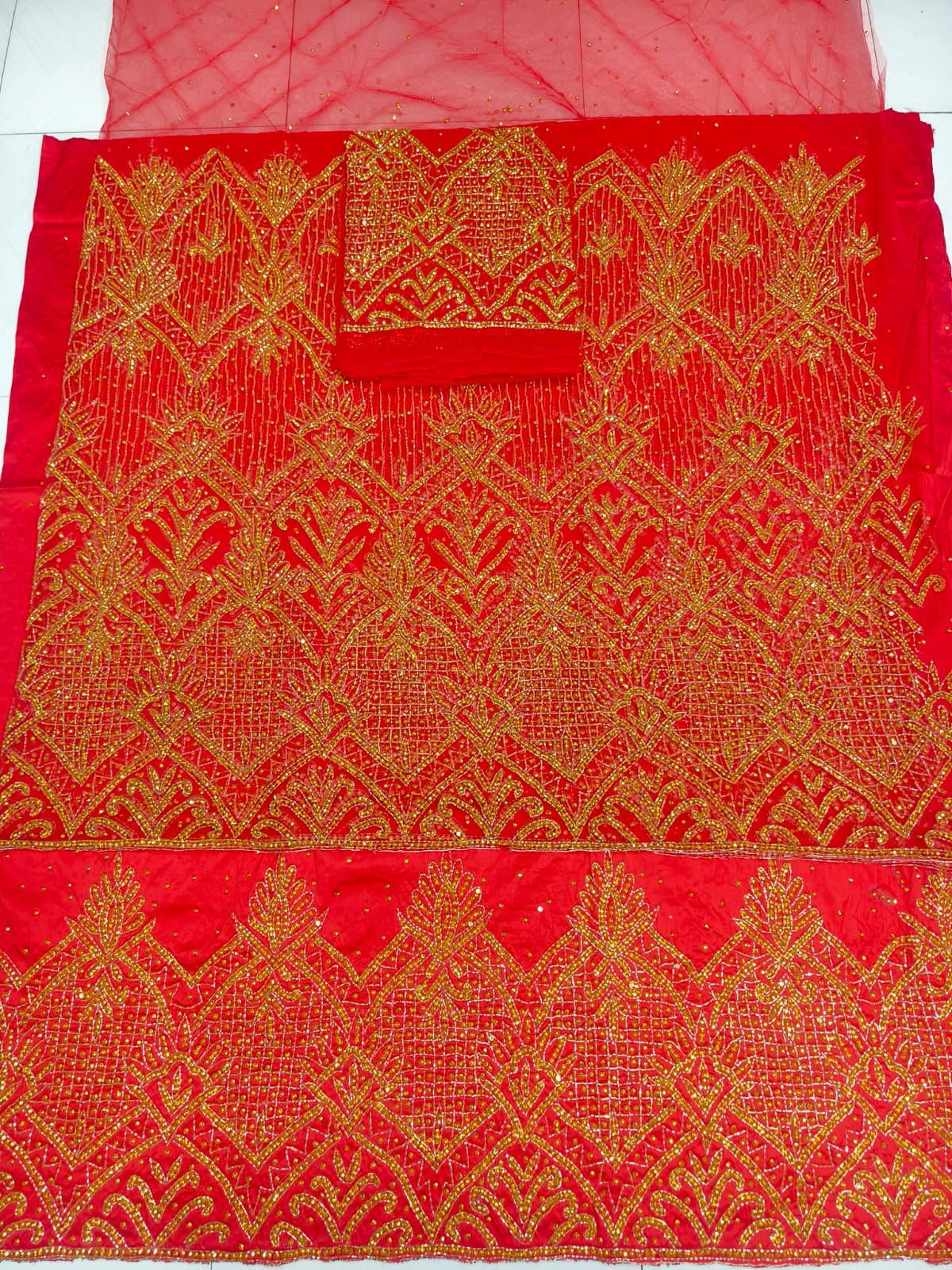 Heavily Beaded Designer George Wrapper set