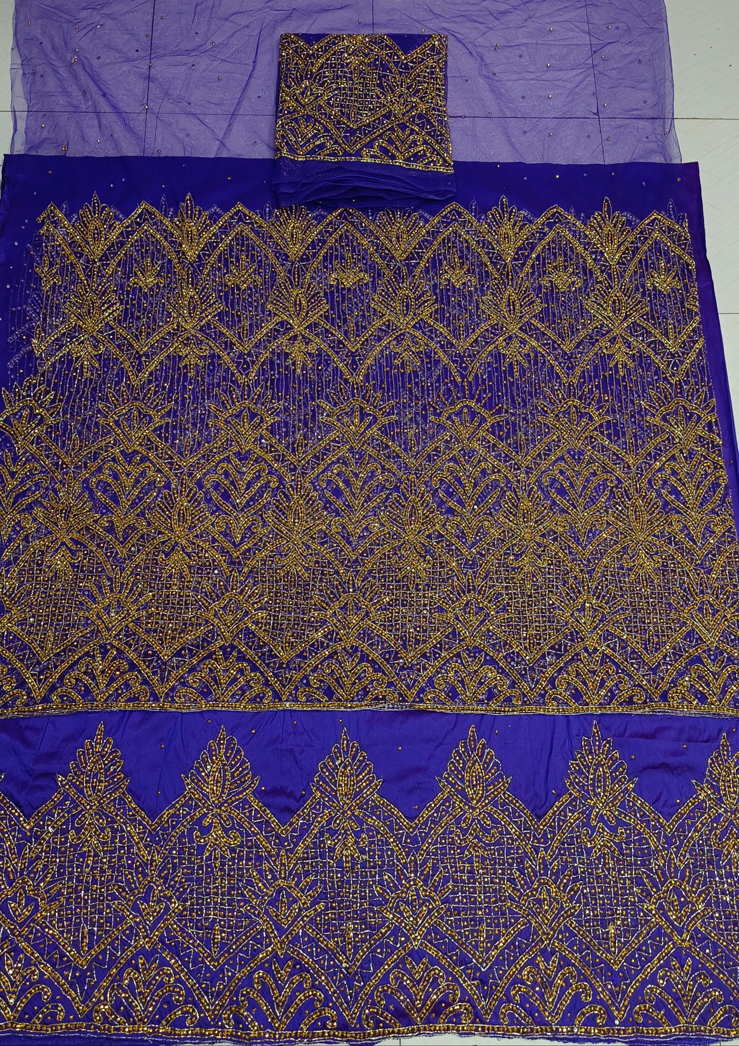 Heavily Beaded Designer George Wrapper set