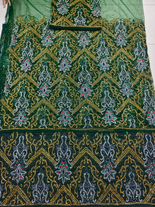 Heavily Beaded Designer George Wrapper Set